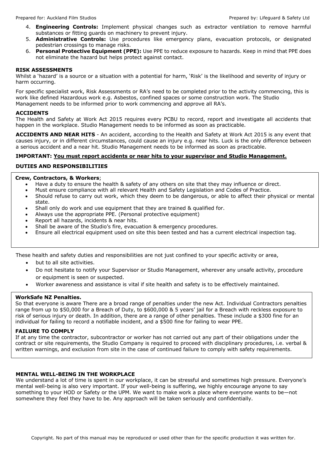 Safety induction page 2 of 5