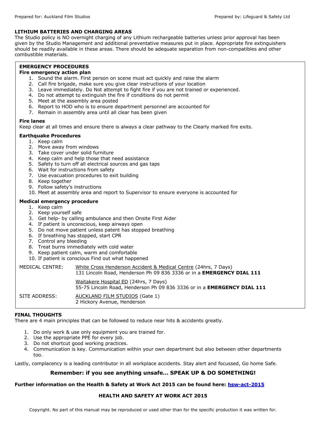 Safety induction page 4 of 5